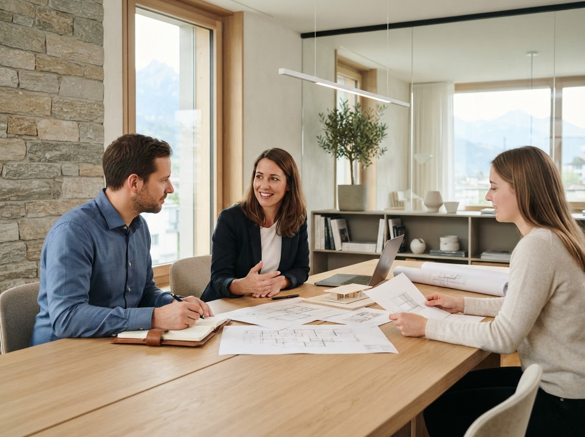 Lumière Rendença — équipe et environnement de travail suisse, ambiance sobre et rigoureuse